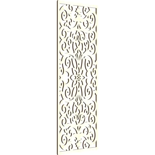 Image of Buel Decorative Pierced Fretwork Wood Wall Panels, 17 3 /8 inchW x 44 3 /8 inchH x 1 /4 inchT, Red Oak
