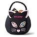 Lillian Vernon Cat Personalized Halloween Treat Bag - Large Trick or Treat Tote & Candy Basket for Kids, Polyester, 9" x 9" x 9"