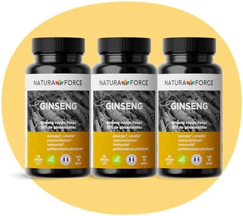 Ginseng Rouge Bio de Corée en Gélules Végétales - Naturel & Titré...