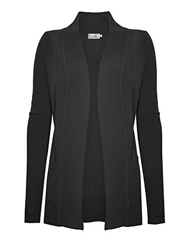 Image of Cielo Women's Solid Basic Open Front Pockets Knit Sweater Cardigan