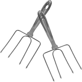 2pcs Stainless Steel Bbq Turkey Forks Chicken Lifting Forks Outdoor Grilling Tools