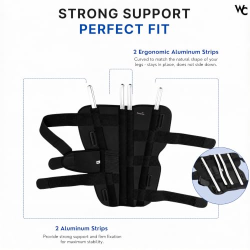 Image of Wonder Care Cotton Knee Immobilizer Brace For Knee Support For Dislocation Injuries Ligament Tear Wraparound Knee Stabilizer Splint For Men & Women (19 inch Long) (L)