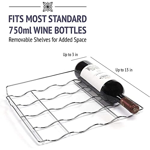 MOLVUS Weinkühlschrank mit Zwei Zonen für 24 Flaschen, Weiß- und Rotweinkühlschrank, Weinkühlschrank für die Arbeitsplatte mit digitaler Temperaturanzeige, freistehender Kühlschrank, leiser Betrieb