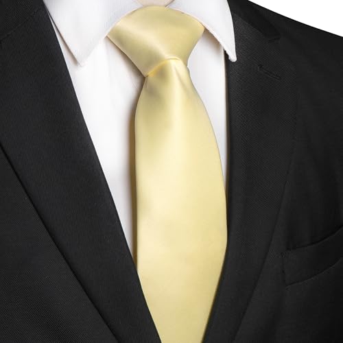 Image of JEMYGINS Solid Color Tie Mens Necktie for Business and Wedding