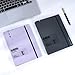 CAGIE A5 Binder 6 Ring Notebook with Dividers Refillable Planner Binder with Pockets, Refill Paper Include Planning Square Ruled and Dotted Pages, 6.89 x 9.25 in, (Grey and Purple, A5 Daily&Dot Page)