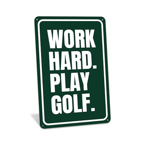 Work Hard Play Golf Sign | Golf Office Decor |