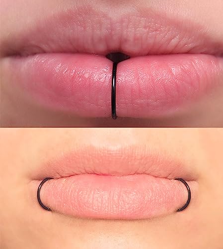 QWALIT Fake Lip Piercing Fake Lip Ring Fake Nose Ring Fake Snake Bites Fake Nose Piercing Faux Lip Rings Fake Snake Bite Piercing Clip Lip Ring Ear Cuff Earrings4