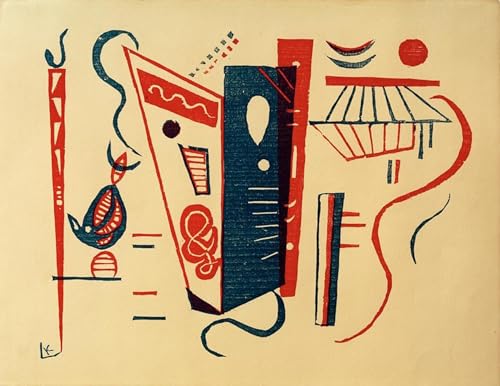 Affiche Kandinsky Toile Gravure sur bois Grand Tableau Salon et Bureau