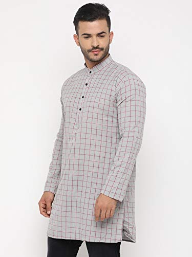 Image of SHOWOFF Men's Cotton Solid Regular Tunic Shirt