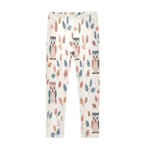Toddler Girls Leggings Printed Yoga Pants Leggings Blue Orange Owl for Kids