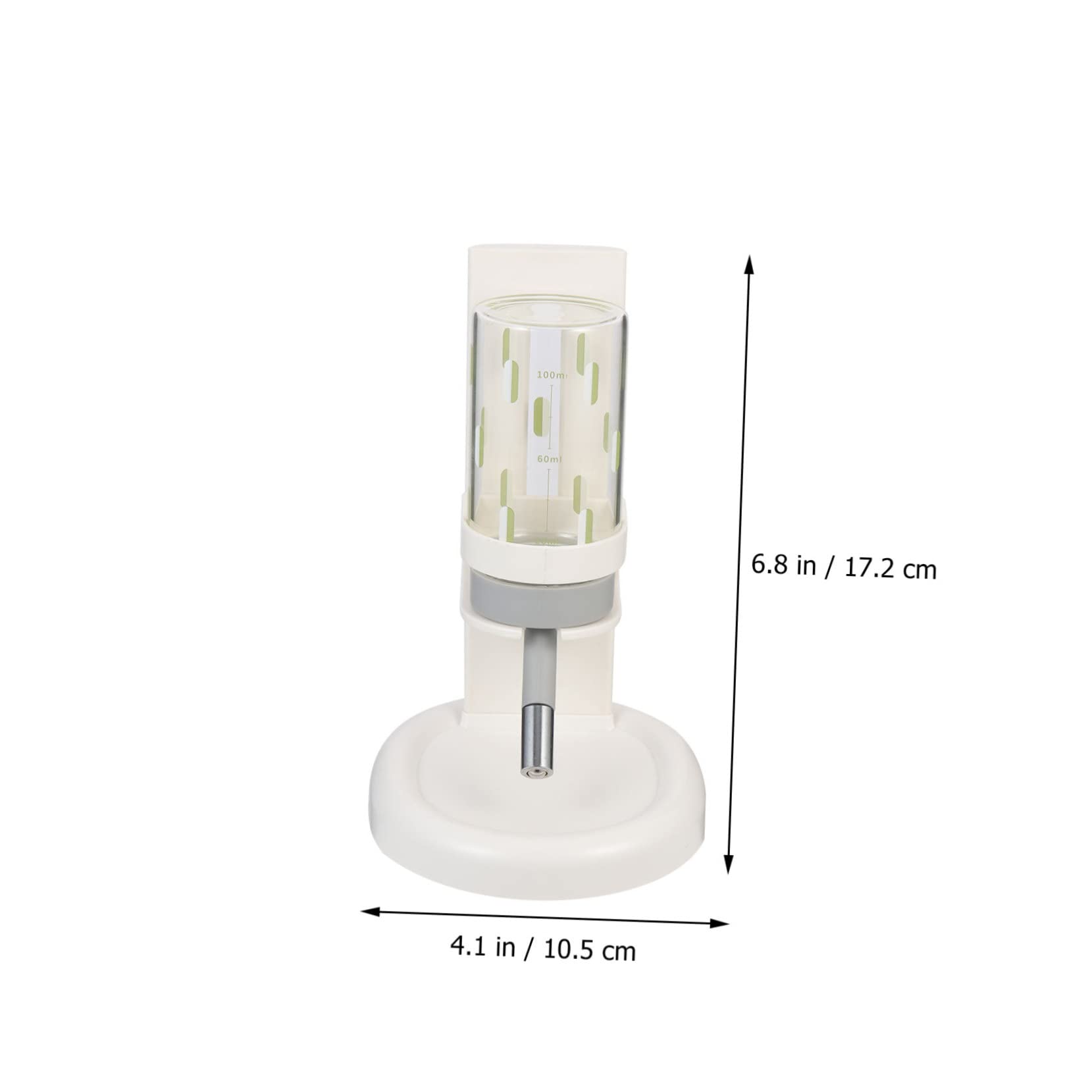 Hamster Wasserflasche mit Halter, Transparente Trinkflasche | Weiß, aus Abs, Pp und Glas, Leichtes Ablesen des Wasserstands, Auslaufsichere Konstruktion