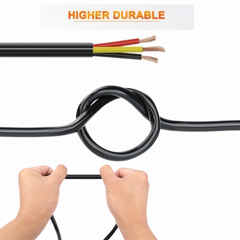 Image of Drumstone (𝐒𝐩𝐞𝐜𝐢𝐚𝐥 𝟏𝟓 𝐘𝐞𝐚𝐫𝐬 𝐖𝐚𝐫𝐫𝐚𝐧𝐭𝐲) Copper 3-Core Electrical Wire 50 Meter (14 /38 & 14 /60), Multi-Strand Flexible Cable, Flame Retardant PVC Insulated, for Home, Industrial,