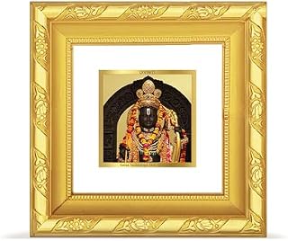24K Gold Plated Ram Lalla Photo Frame For Home Decor, Table Tops & Puja Room | DG Frame 103 Size 1A with 24K Gold Plated Foil | Ram Mandir For Puja & Gift (10 X 10 CM)-AMZ32