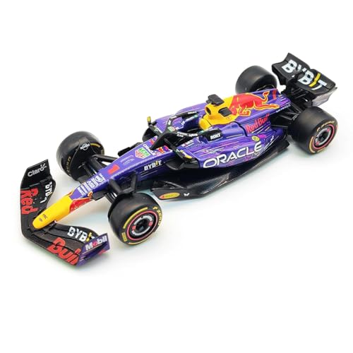 Image of PLUSPOINT 1:43 Scale 2023 RB19#1 Racing Diecast Model Car, Purple Black Alloy Metal Collectible Vehicle with Smooth Rolling Wheels for Display Collectors
