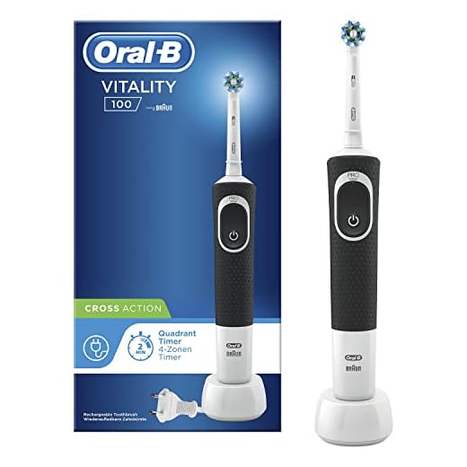 Oral-B Vitality 100 Cepillo Eléctrico Recargable con Tecnología de Braun, 1 Mango Negro, 1 Cabezal de Recambio CrossAction