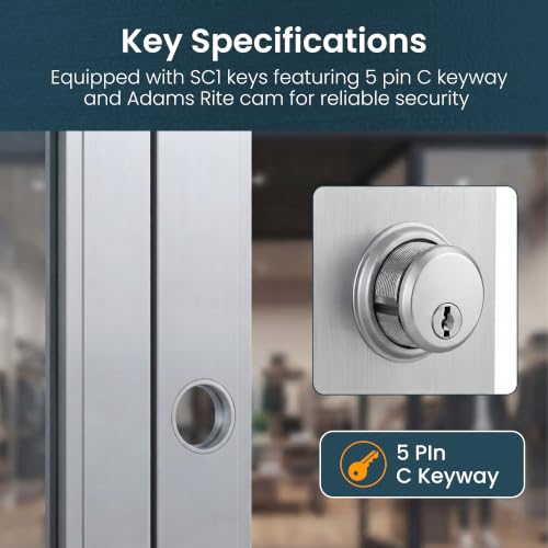 Pacific Doorware Commercial Mortise Cylinder Lock - Aluminum Silver, 4 Pack by Pacific Doorware - Used condition - Image 5