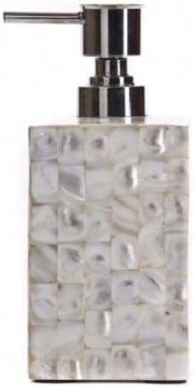 Opulent Homes White Mother of Pearl soap Dispenser