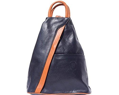 Image of Submedium Leather Backpack Purse Dark Navy Blue Leather