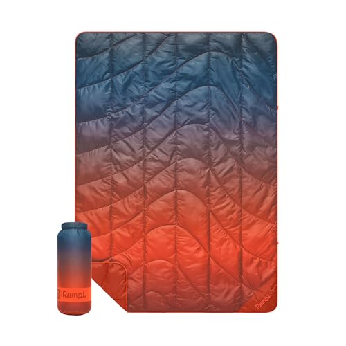 Rumpl Travel Puffy Blanket, Ultra-Packable Travel-Size Warmth and Comfort, Volcanic Fade