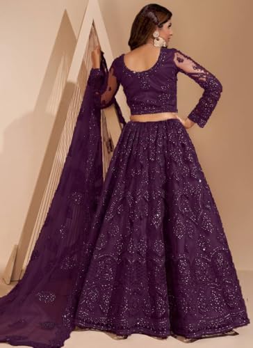 Image of ZAALIMA FASHION Women's Semi Stitched satin blend Lehenga Choli with Embroidered Pattern Unstitched Blouse and Dupatta Set | Women's Lehenga Cholis