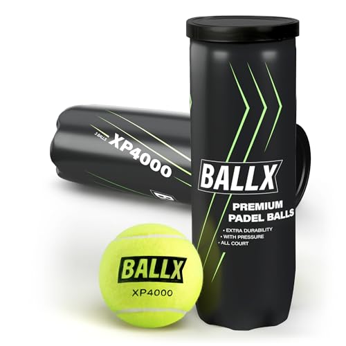 BallX Padel Bälle XP4000 mit Innendruck [3ER DOSE] - Padel Tennis Bälle aus Filz - Paddle Ball Qualitätswolle - Allrounder Paddle Balls - Pädelbälle Langlebig - Tennisbälle