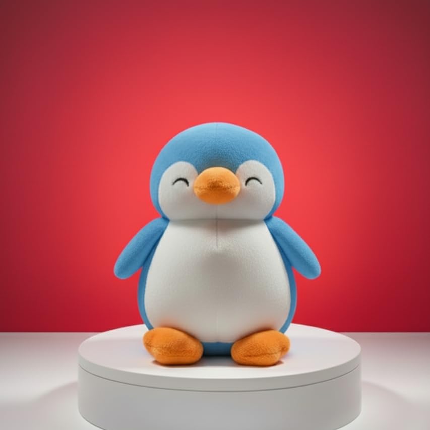 Penguin Plushie Soft Toys 20cm | Adorable Plush Toys for Baby Boys, Girls and Kids | Kawaii Cute Animal Toy for Cuddles, Gifts & Room Decor | for Birthdays, Return Gifts and Every Event (Blue)