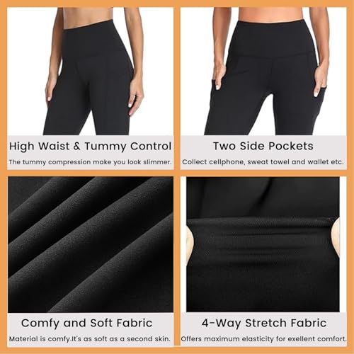 Gayhay Leggings with Pockets for Women - High Waisted Tummy Control Soft Compression Yoga Pants for Workout Running Gym - Image 4