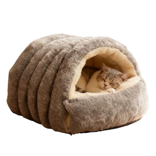 Katzenhaus Indoor, Hundehöhle Kuschelhöhle Katze, Winterhöhle Für Katzen, Gemütliche Plüsch Haustierhöhle, Katzenbett, Warme Schlafhöhle Für Haustiere Als Versteck Und Unterstand