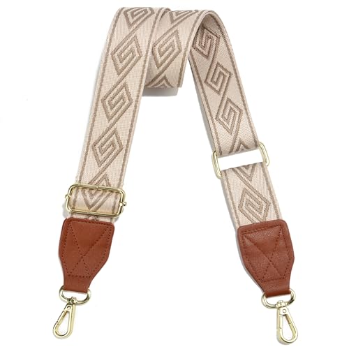 Image of Purse Strap,1.5 inch Leather End Shoulder Strap Adjustable Replacement,Retro Multi-Pattern Crossbody Bag Straps