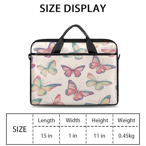 Retro Butterfly Painting Laptop Bag 15 Inch miniatura 2