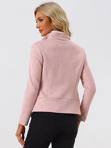 Image of Allegra K Women Faux Suede Jacket Lapel Draped Open Front Cardigan Casual Trendy Suede Blazer