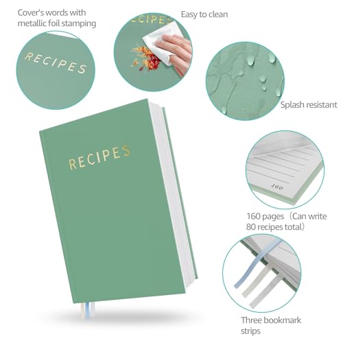 Generic WIN-GF002-GREEN Blank Recipe Book To Write In Your Own Recipes - Diy Empty Family Cookbook To Fill In, Create Your Own Custom Recipe Notebook thumb #3