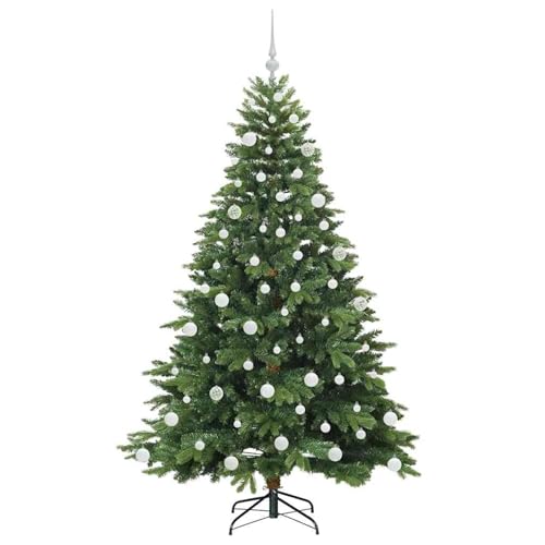Árbol de Navidad LED Tidyard con luz cálida y estructura verde de 180cm 5