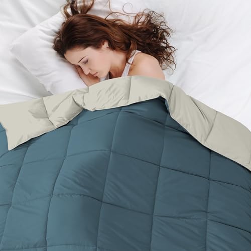 Image of Modern Threads Down Alternative Reversible Comforter Teal /Beige California King