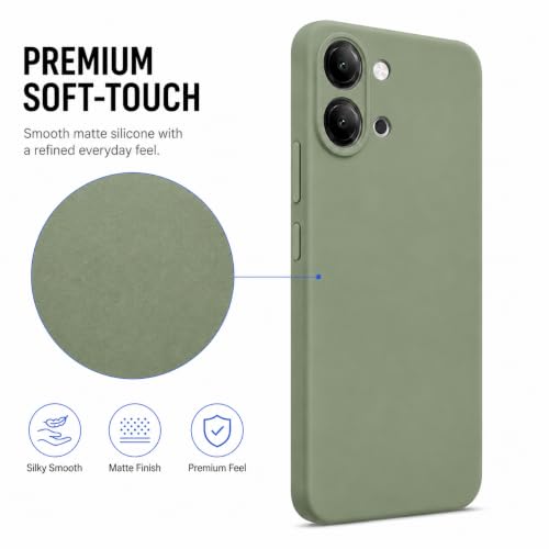 Image of FIRST MART Matte Silicone Back Cover for iQOO Z11 Lite - Green