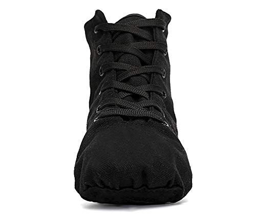 Smithmelody Canvas Jazz Dancing Sneakers Ballet Dance Boots For Girls Boys (Toddler/Little Kid/Big Kid) (1 Little Kid/31S，Black #TOP5