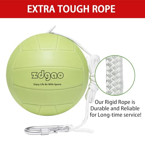 Portable Glow in The Dark Tetherball - Replacement Ball with Carabiner, Ball Pump with Needle for Kids and Adults Outdoor Backyard Game - Image 2