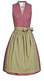 Wenger Austrian Style Dirndl Biggy Rosa, Retro-Dirndl, Hochgeschlossen, Vintage, 100% Baumwolle Rosa Gr. 32