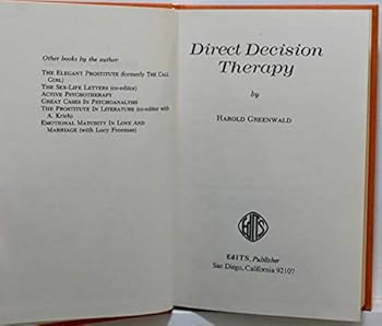 Hardcover Direct Decision Therapy Book