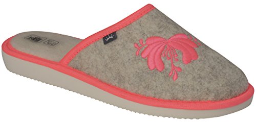 RBJ leather shoes Chaussons pour Femme en Feutre De Laine Respirants Chauds Et Douillets dans Une Boîte Cadeau facultatif (36 EU, Rose 913)