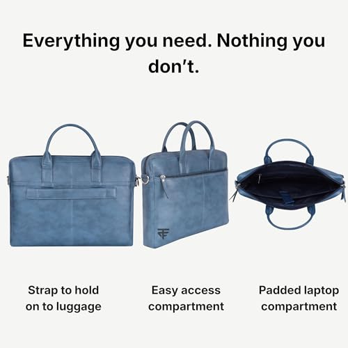 Image of TRUFLO Vegan Leather (PU) Laptop Messenger Bag | Fits up to 15.6-inch Laptop | Slim Office & Travel Shoulder Bag