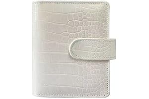 A7 Crocodile Budget Binder Cover with Hidden Snap Buckle in Beige