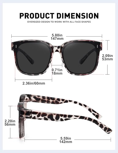 MEETSUN Oversized Fit Over Glasses Sunglasses for Women Trendy Large Square Polarized Sun Glasses for Driving3