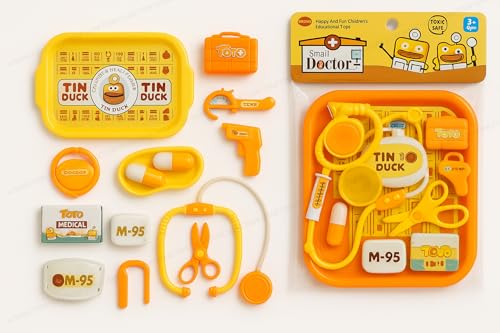 Image of SHAKTISM Doctor Play Set for Kids, 13 Piece Medical Kit with Duck Theme, Pretend Play Toys for Boys and Girls 3+ Years, Multicolor
