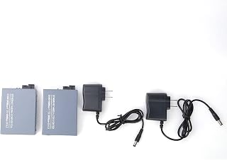 5KM Long Distance SC Fiber Media Converter, Ultra Low Latency 1310-1550nm Wavelength for Data Line Speed Forwarding, US Plug 110-240V (-GS-03AB)