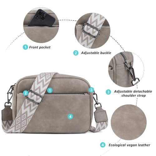 Image of TANTOMI Small Crossbody Bag for Women, Vegan Leather Handbags Shoulder Bag for Travel, Cross Body Purse with Adjustable Strap