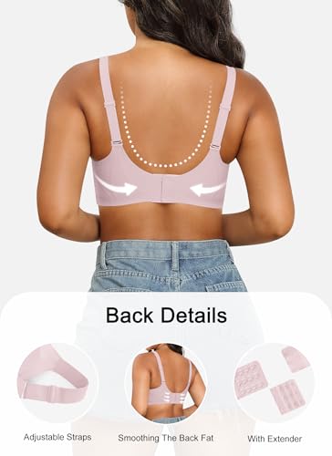 Image of Xcutting Bra for Women Wireless No Underwire Seamless Full Coverage Deep V Bralettes Everyday Comfortable Soft