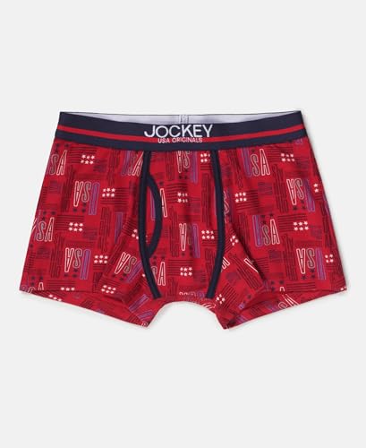 Image of Jockey UB03 Boys Super Combed Cotton Elastane Printed Trunk (Pack of 2)