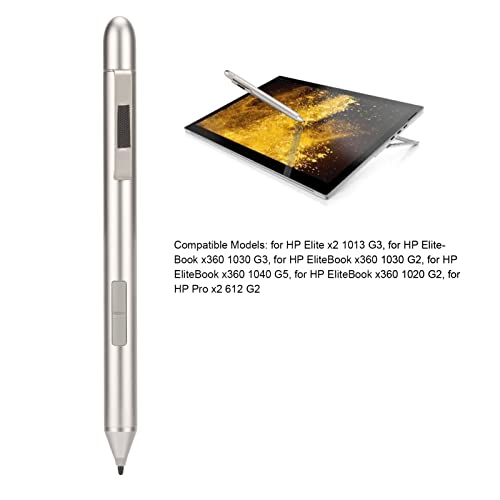 Aktiver Eingabestift für HP EliteBook x360 1030 G3, silber | kapazitiver Eingabestift Präzisionsspitze 2048 Druckempfindlichkeit Aluminiumlegierung HP Pro x2 612 G2 EliteBook x360 104