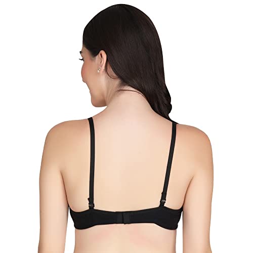 Image of Women Half Cup Padded Bra - Made of Pure Cotton Full Coverage Non Wired Seamless Pushup Soft Cup for T-Shirt Saree Dress Sports Garment for Daily Use Everyday